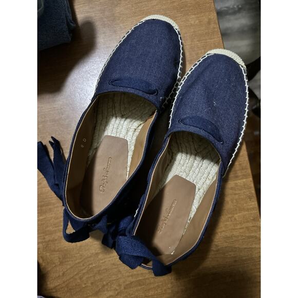 Ralph Lauren Bowsworth Lace Linen Logo Almond Toe Slip On Men's 8 Women’s 10.5 - Picture 3 of 16